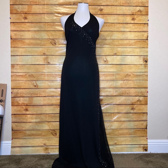 rhinestone evening gown